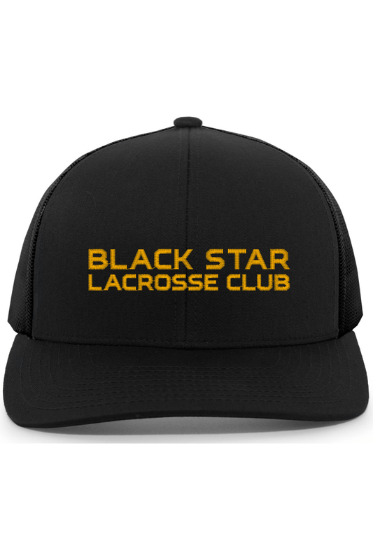 Black Star Lacrosse Embroidered Trucker Hat Signature Lacrosse