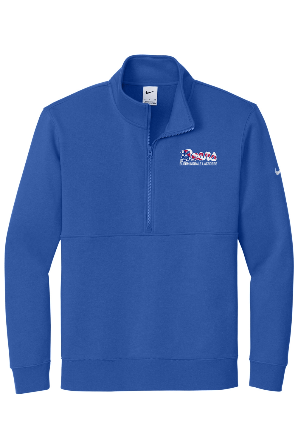 Bloomingdale Lacrosse Embroidered Nike Club Fleece Sleeve Swoosh 1/2-Zip Signature Lacrosse