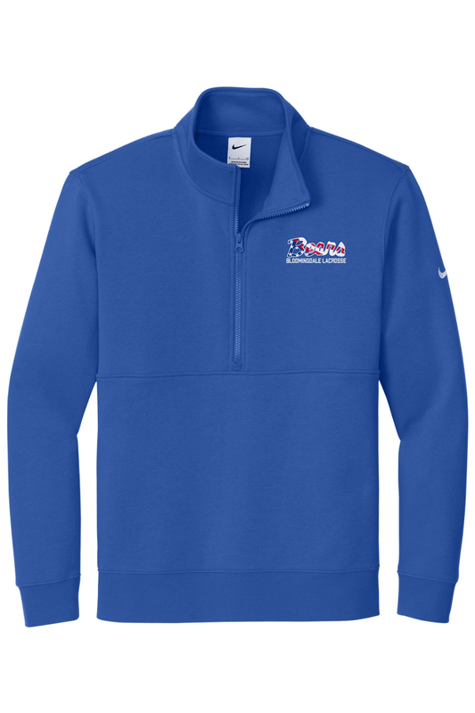 Bloomingdale Lacrosse Embroidered Nike Club Fleece Sleeve Swoosh 1/2-Zip Signature Lacrosse