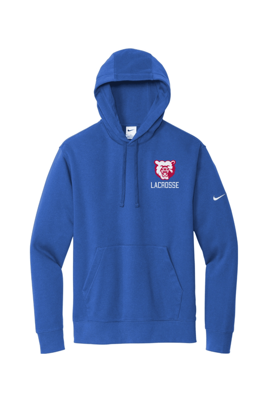 Bloomingdale Lacrosse Embroidered Nike Club Fleece Sleeve Swoosh Pullover Hoodie Signature Lacrosse