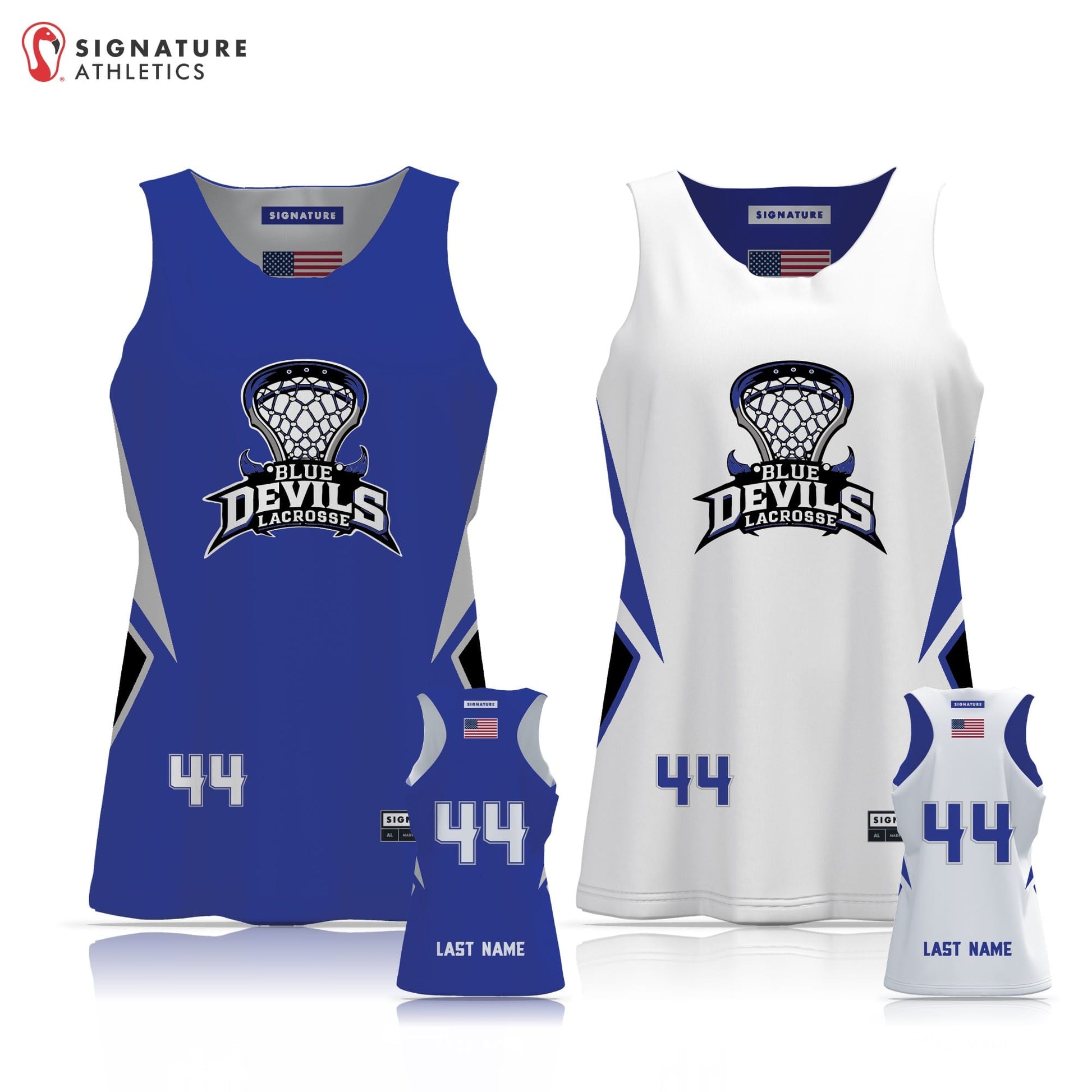 Blue Devils Lacrosse Women's Player Reversible Pinnie Separate Signature Lacrosse