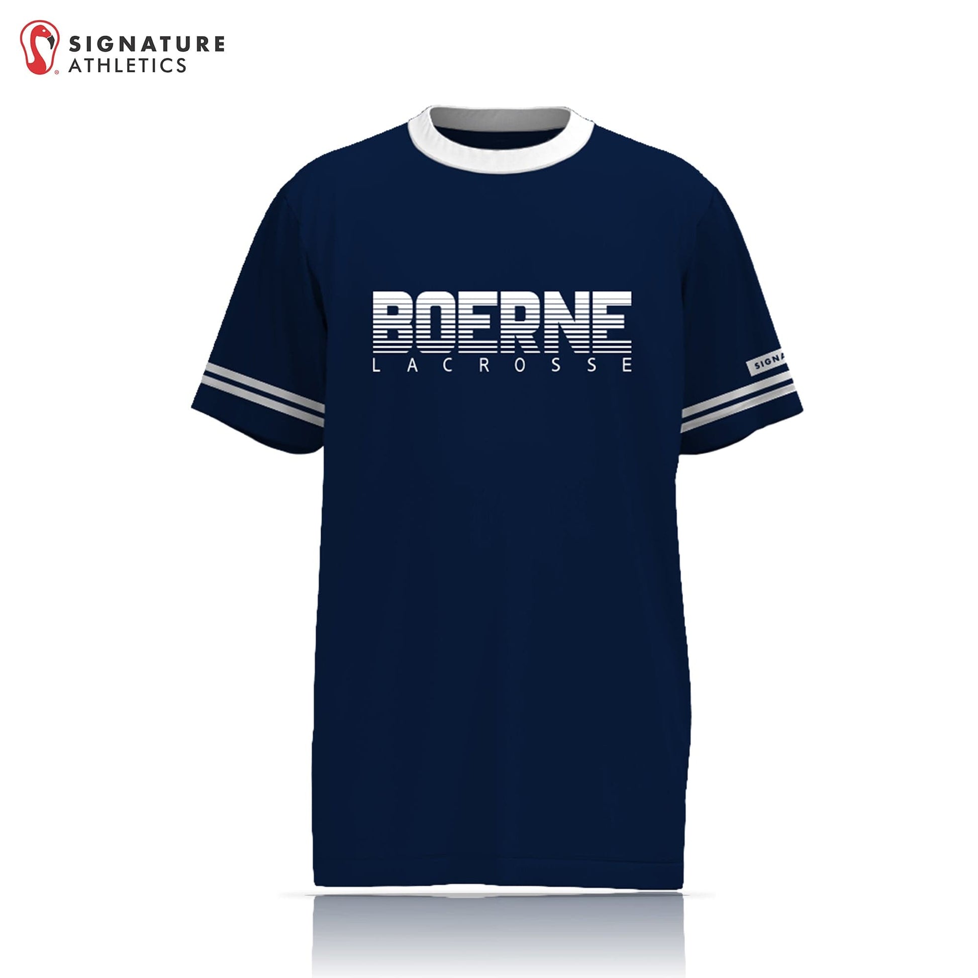 Boerne Lacrosse Men's Navy Short Sleeve Tech Tee - Custom Number Signature Lacrosse