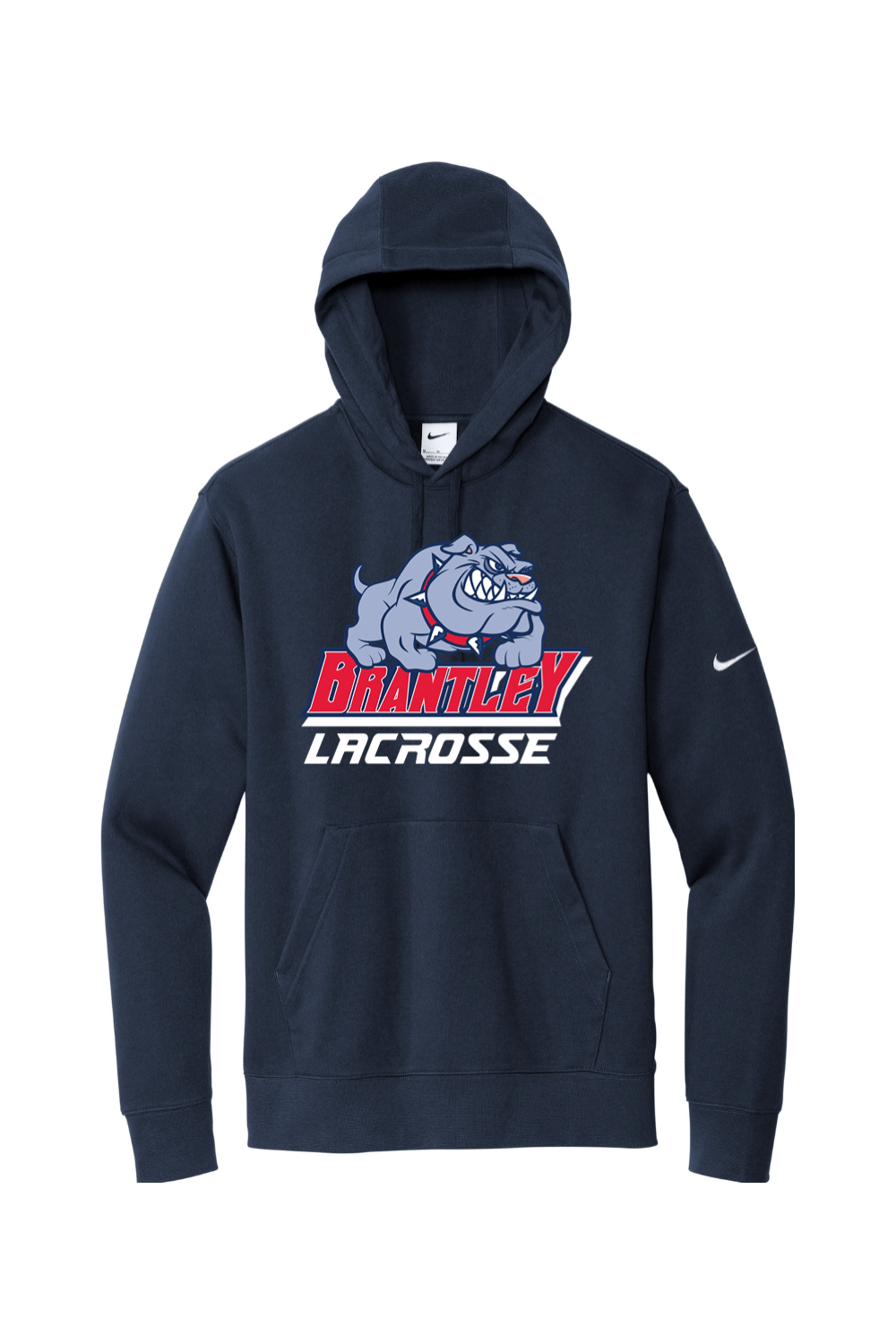 Brantley Bulldogs LC Nike Club Fleece Sleeve Swoosh Pullover Hoodie Signature Lacrosse