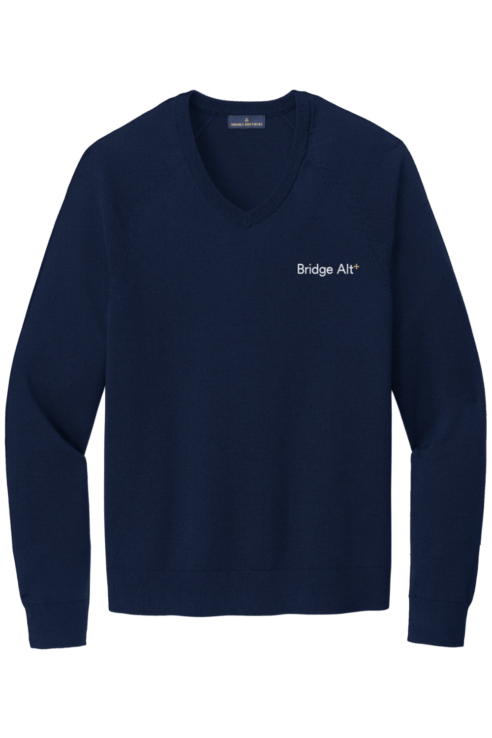 Bridge Alternatives Brooks Brothers Cotton Stretch V-Neck Sweater Signature Lacrosse