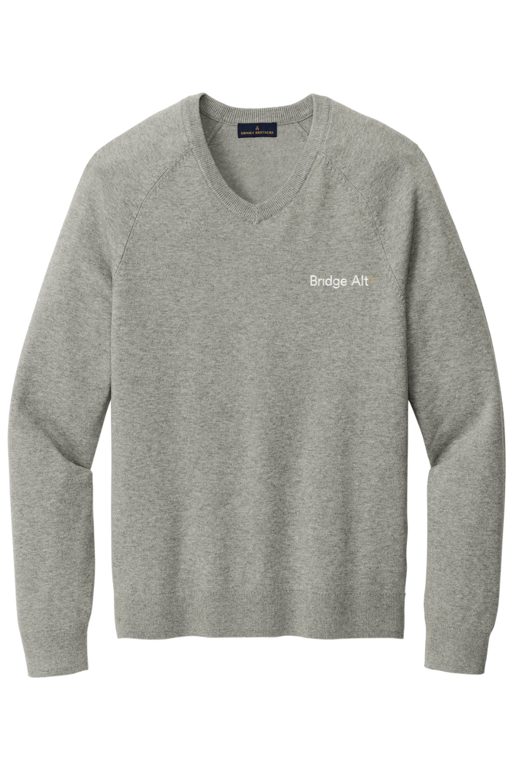 Bridge Alternatives Brooks Brothers Cotton Stretch V-Neck Sweater Signature Lacrosse