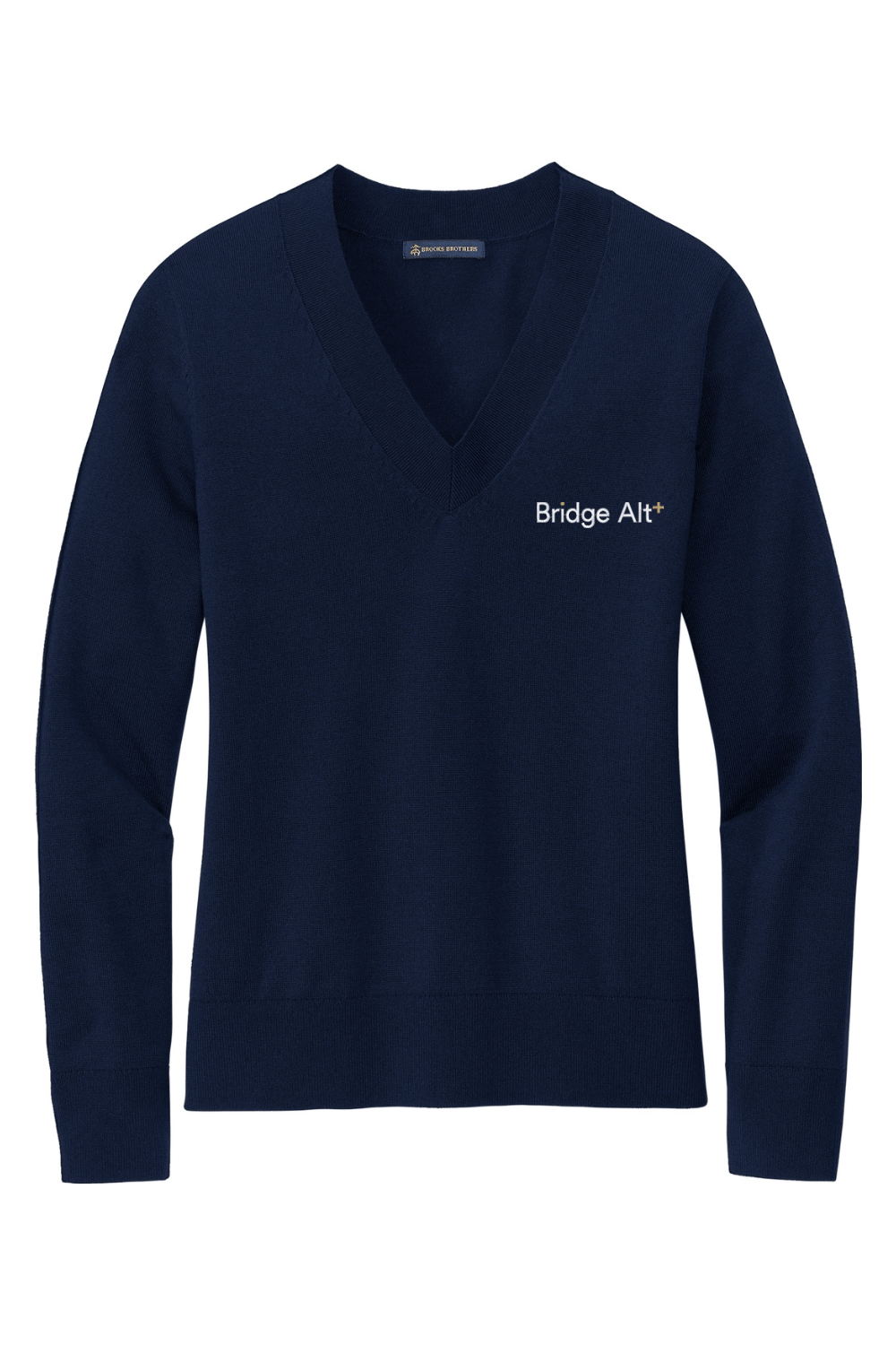 Bridge Alternatives Brooks Brothers Women's Cotton Stretch V-Neck Sweater Signature Lacrosse