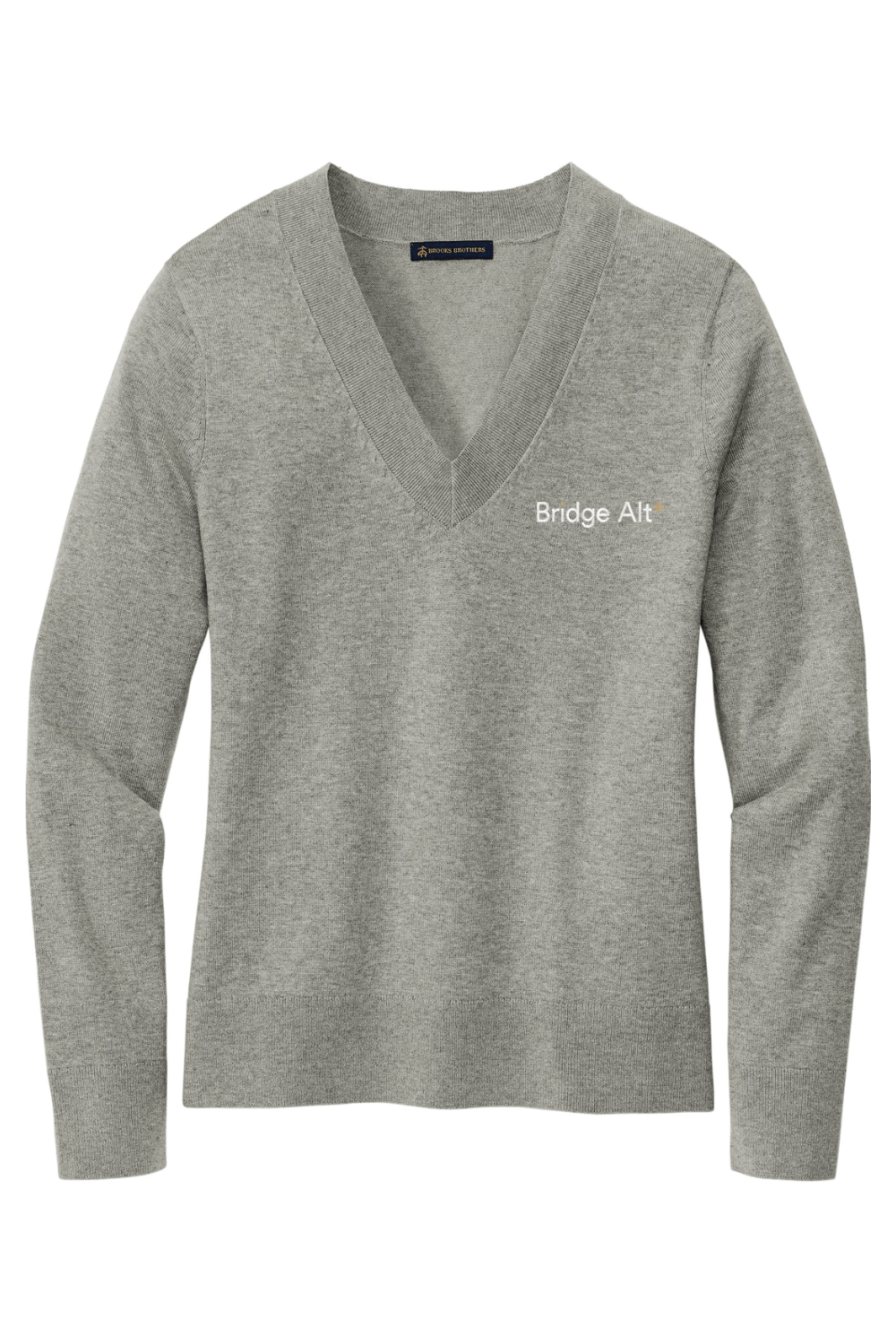 Bridge Alternatives Brooks Brothers Women's Cotton Stretch V-Neck Sweater Signature Lacrosse