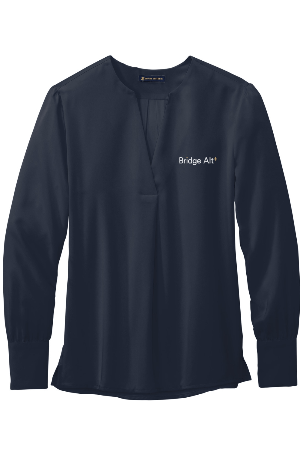 Bridge Alternatives Brooks Brothers Women's Open-Neck Satin Blouse Signature Lacrosse