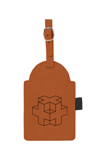 Bridge Alternatives Leatherette Golf Bag Tag with 3 Wooden Tees Signature Lacrosse