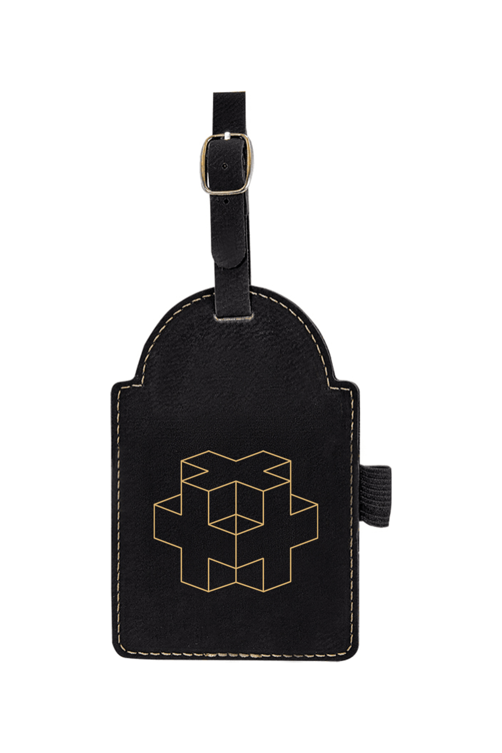 Bridge Alternatives Leatherette Golf Bag Tag with 3 Wooden Tees Signature Lacrosse