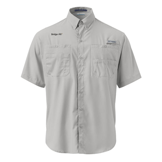 Bridge Alternatives Men's Embroidered Columbia Short Sleeve Button Shirt Signature Lacrosse