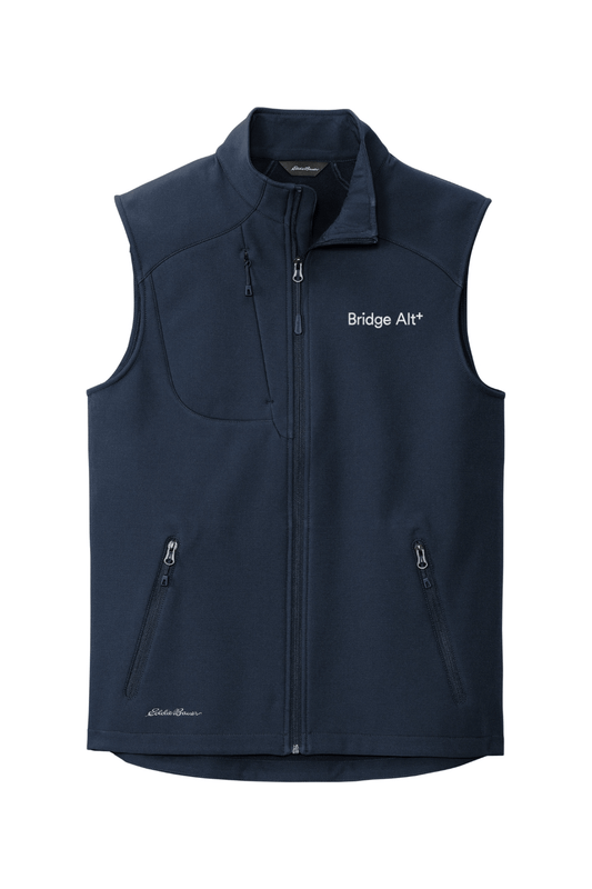 Bridge Alternatives Men's Embroidered Eddie Bauer Stretch Soft Shell Vest Signature Lacrosse