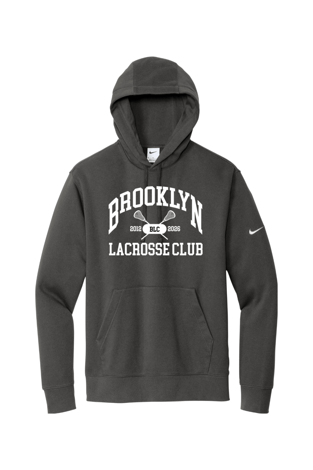 Brooklyn Lacrosse Club Nike Club Fleece Sleeve Swoosh Pullover Hoodie Signature Lacrosse
