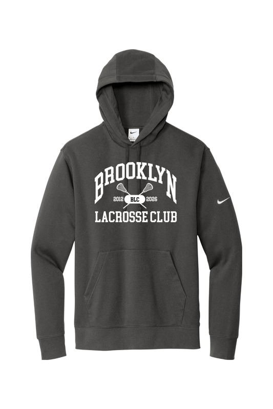 Brooklyn Lacrosse Club Nike Club Fleece Sleeve Swoosh Pullover Hoodie Signature Lacrosse