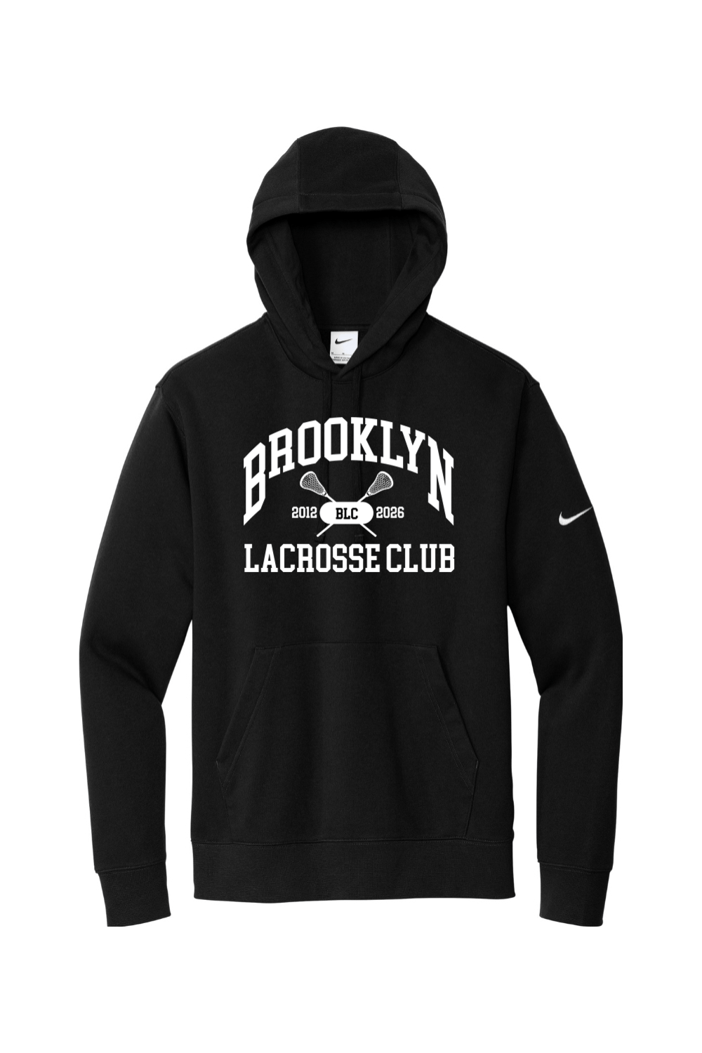 Brooklyn Lacrosse Club Nike Club Fleece Sleeve Swoosh Pullover Hoodie Signature Lacrosse
