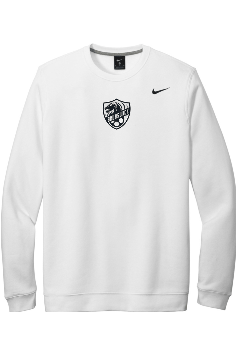 Brunswick Dragons Soccer Embroidered Nike Club Fleece Crew Signature Lacrosse
