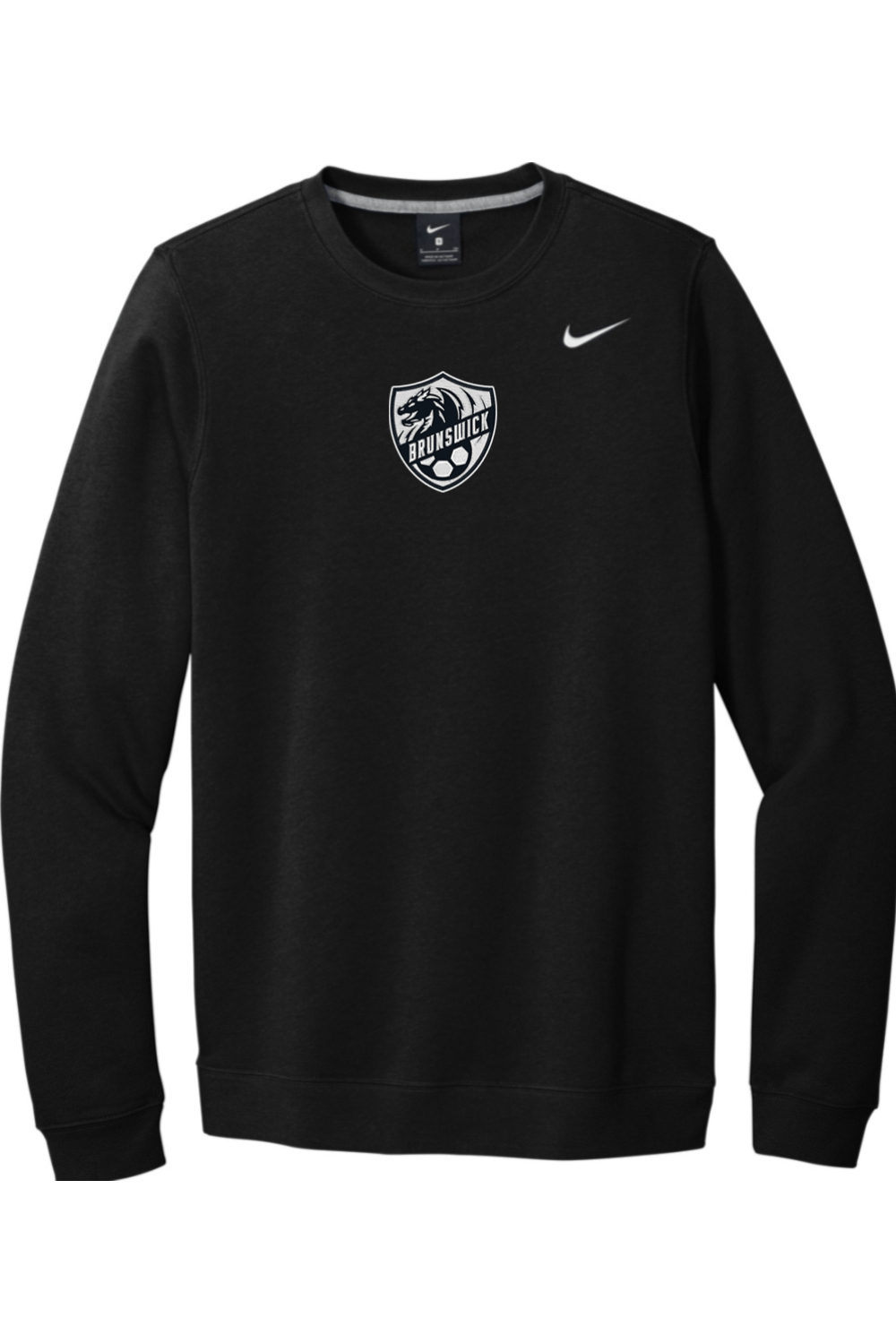 Brunswick Dragons Soccer Embroidered Nike Club Fleece Crew Signature Lacrosse