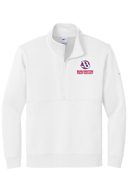 Burlington Field Hockey Embroidered Nike Club Fleece Sleeve Swoosh 1/2-Zip Signature Lacrosse