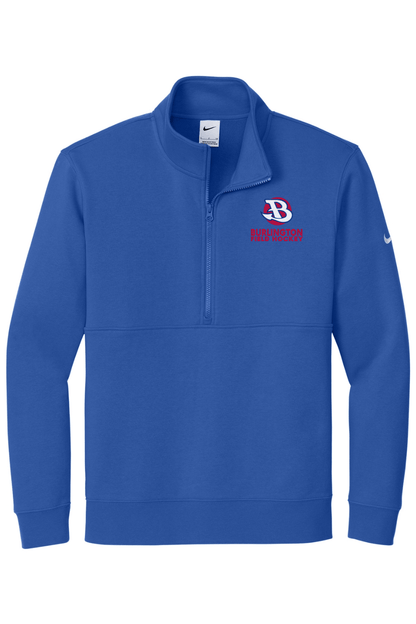 Burlington Field Hockey Embroidered Nike Club Fleece Sleeve Swoosh 1/2-Zip Signature Lacrosse