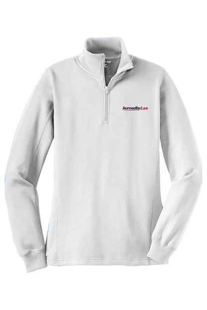BurnedbyLax Adult Women's Embroidered Quarter-Zip Pullover Signature Lacrosse