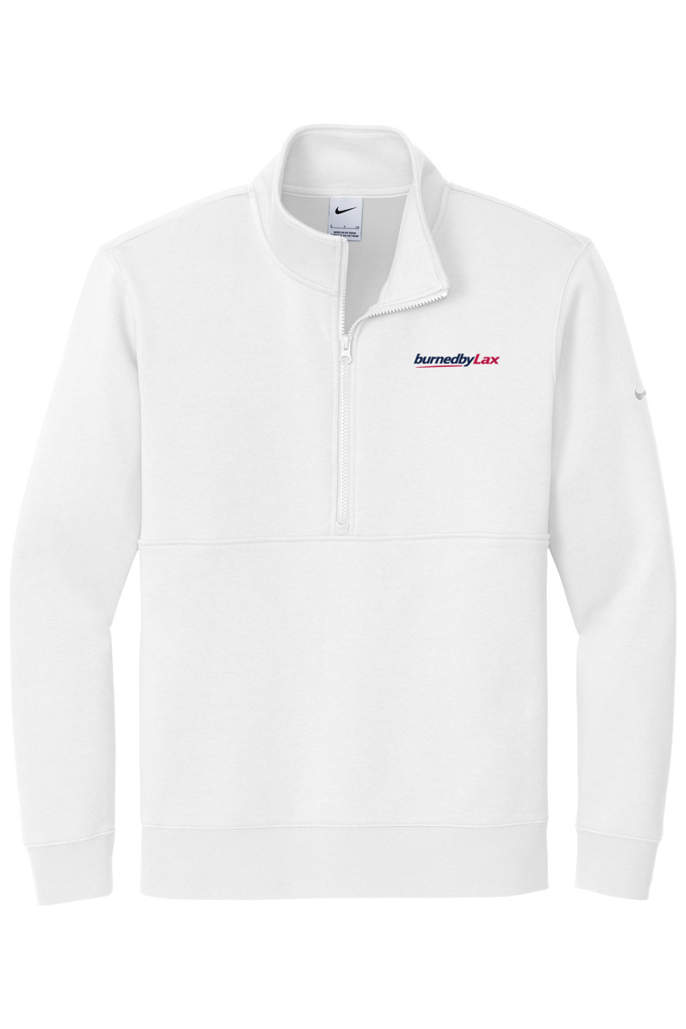 BurnedbyLax Embroidered Nike Club Fleece Sleeve Swoosh 1/2-Zip Signature Lacrosse