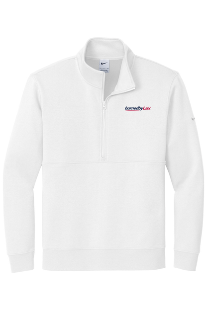 BurnedbyLax Embroidered Nike Club Fleece Sleeve Swoosh 1/2-Zip Signature Lacrosse