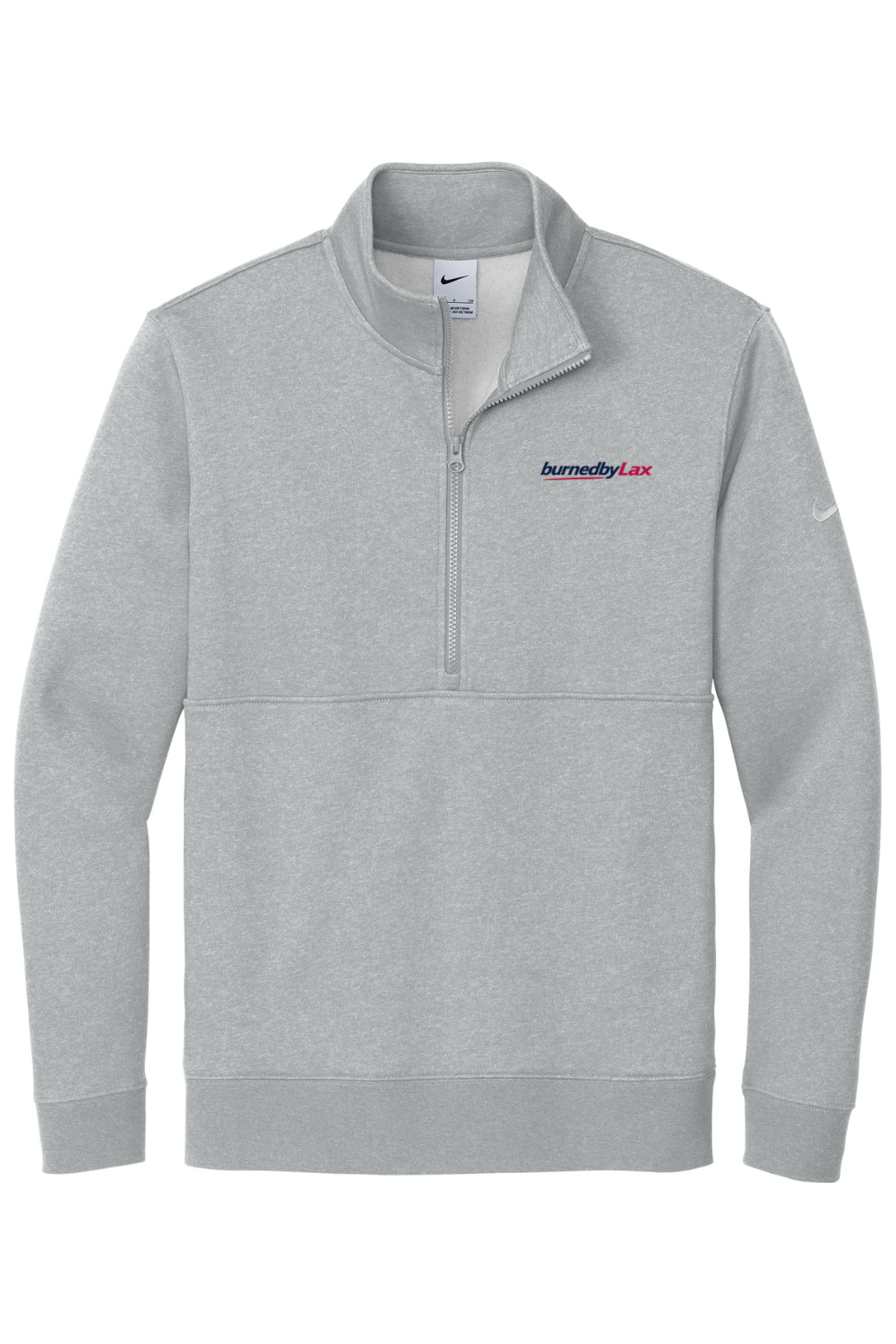 BurnedbyLax Embroidered Nike Club Fleece Sleeve Swoosh 1/2-Zip Signature Lacrosse