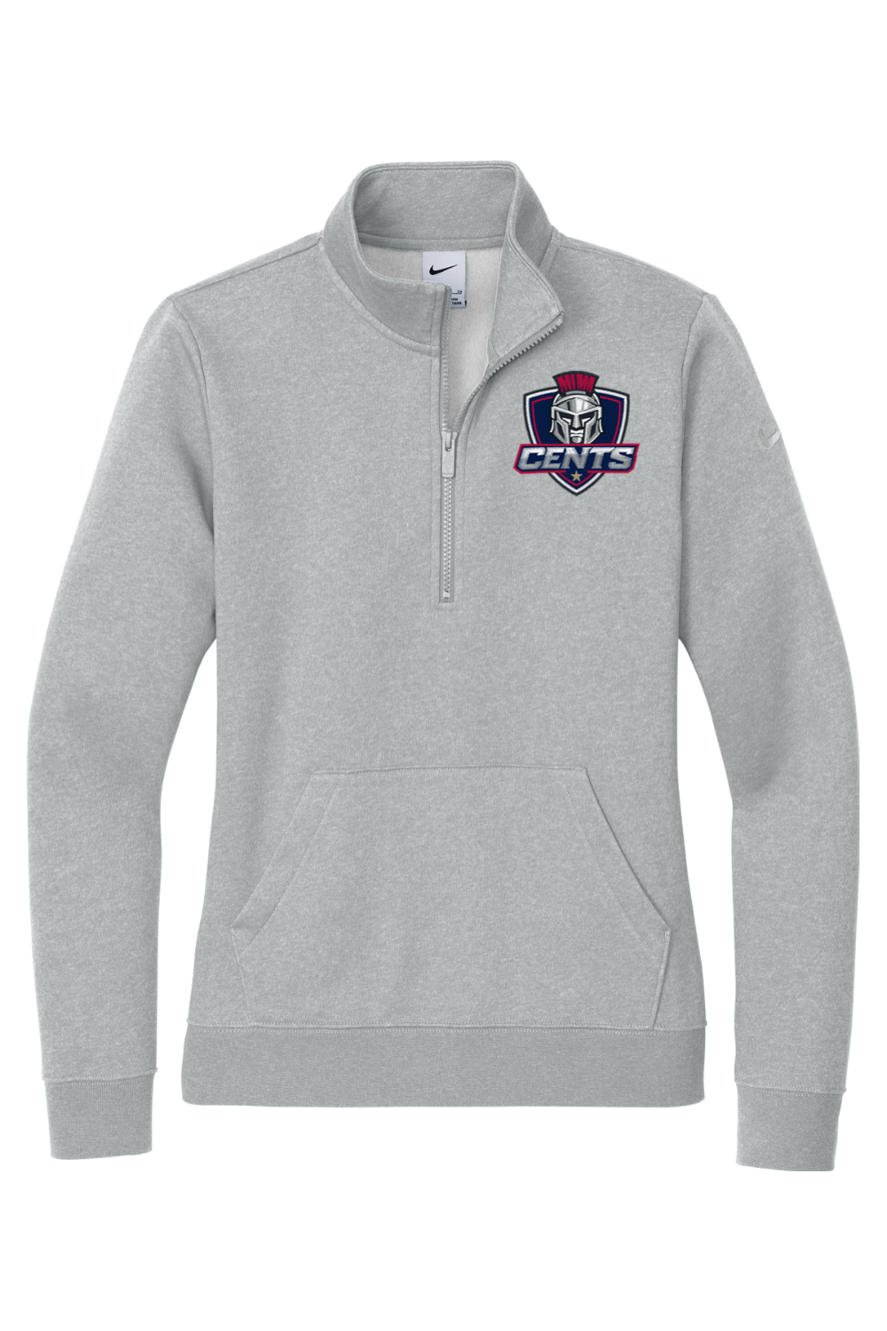 BurnedbyLax Embroidered Nike Ladies Club Fleece Sleeve Swoosh 1/2-Zip Signature Lacrosse