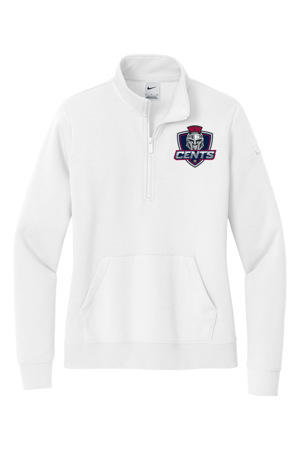 BurnedbyLax Embroidered Nike Ladies Club Fleece Sleeve Swoosh 1/2-Zip Signature Lacrosse
