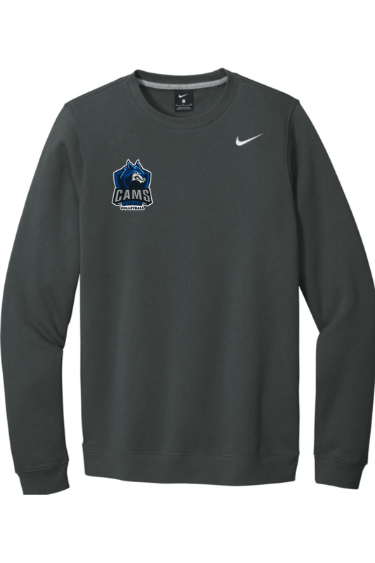 Cams Volleyball Embroidered Nike Club Fleece Crew Signature Lacrosse