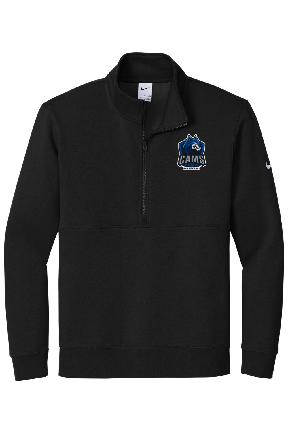 Cams Volleyball Embroidered Nike Club Fleece Sleeve Swoosh 1/2-Zip Signature Lacrosse