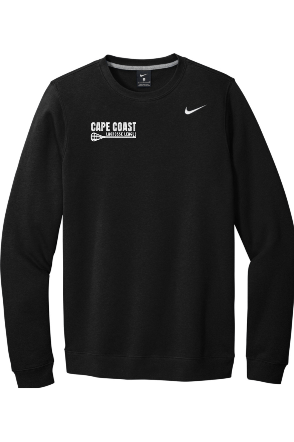 Cape Coast Lacrosse Embroidered Nike Club Fleece Crew Signature Lacrosse