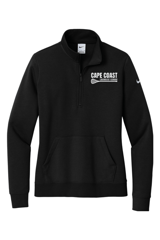 Cape Coast Lacrosse Embroidered Nike Ladies Club Fleece Sleeve Swoosh 1/2-Zip Signature Lacrosse
