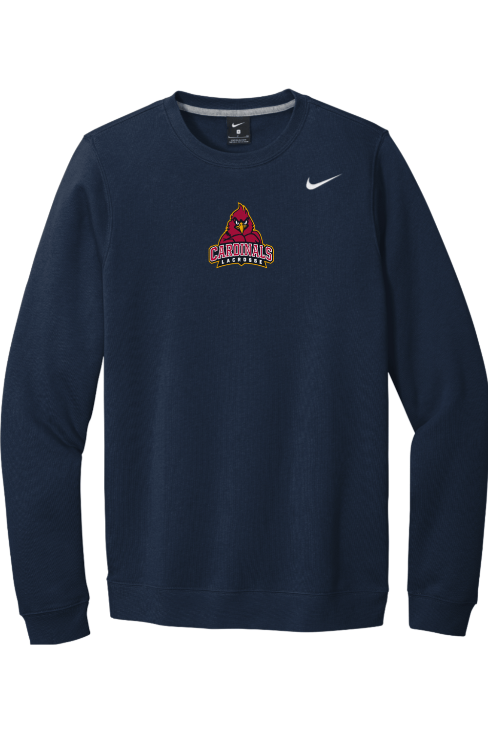 Cardinals Lacrosse Embroidered Nike Club Fleece Crew Signature Lacrosse