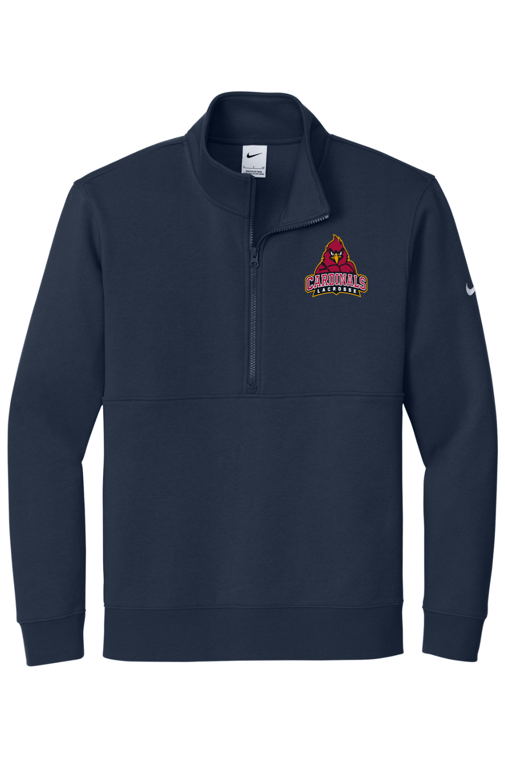 Cardinals Lacrosse Embroidered Nike Club Fleece Sleeve Swoosh 1/2-Zip Signature Lacrosse