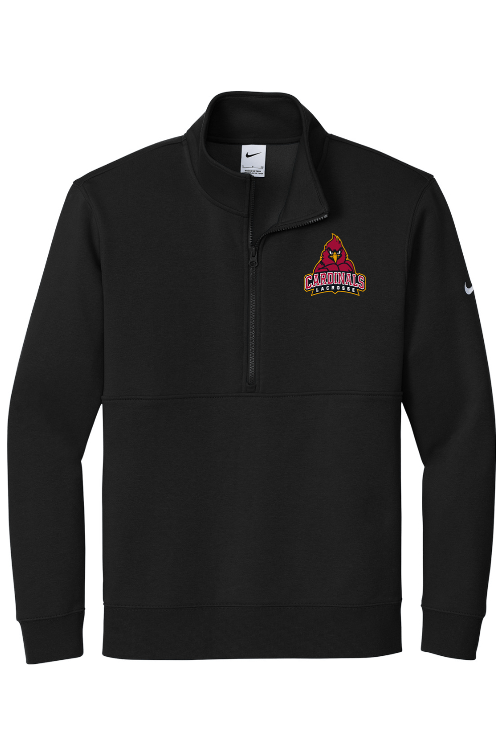 Cardinals Lacrosse Embroidered Nike Club Fleece Sleeve Swoosh 1/2-Zip Signature Lacrosse