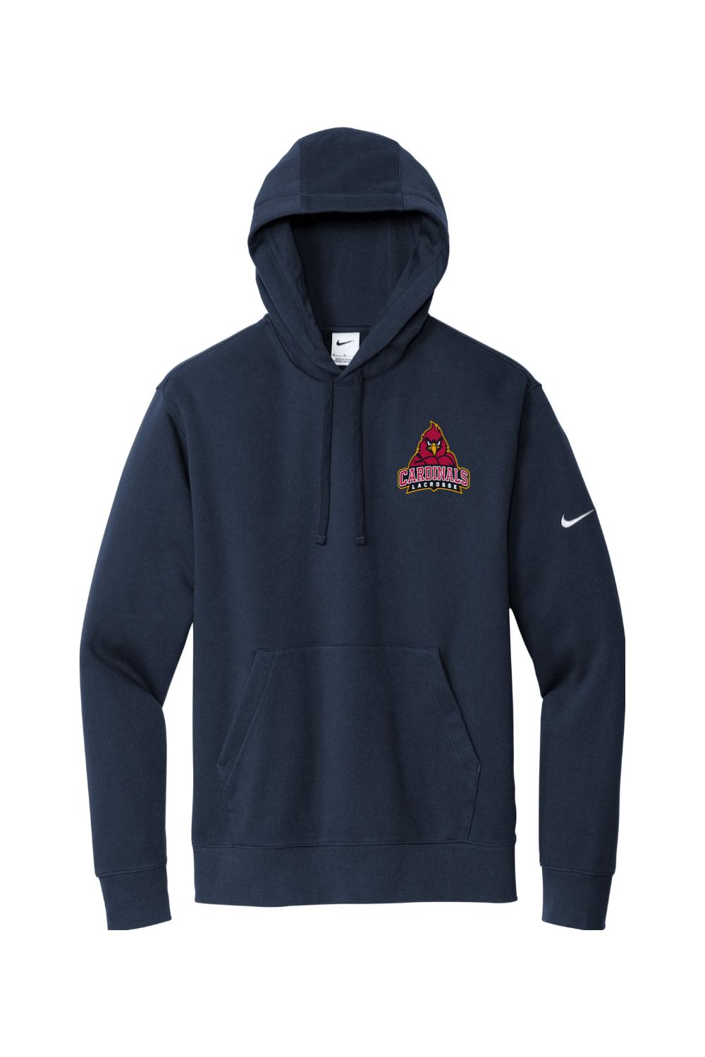Cardinals Lacrosse Embroidered Nike Club Fleece Sleeve Swoosh Pullover Hoodie Signature Lacrosse