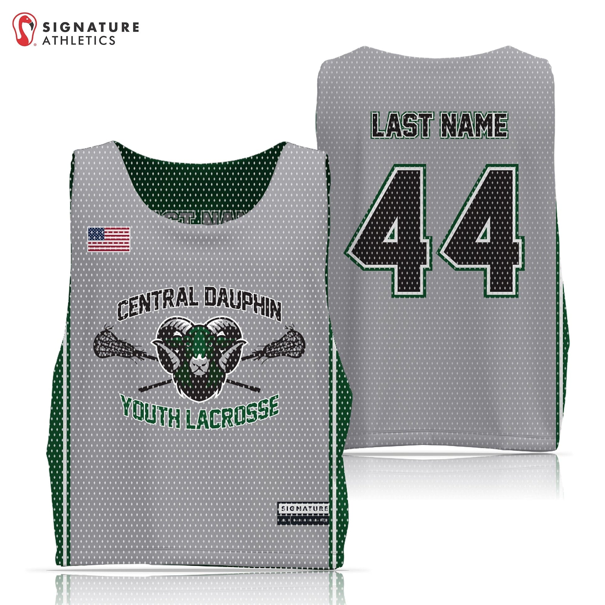 Central Dauphin Lacrosse Men's Player Reversible Practice Pinnie Signature Lacrosse