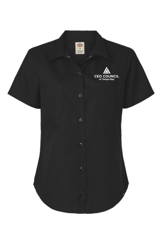 CEO Council Women's Dickies Women's Indurtrial Short Sleeve Work Shirt Signature Lacrosse