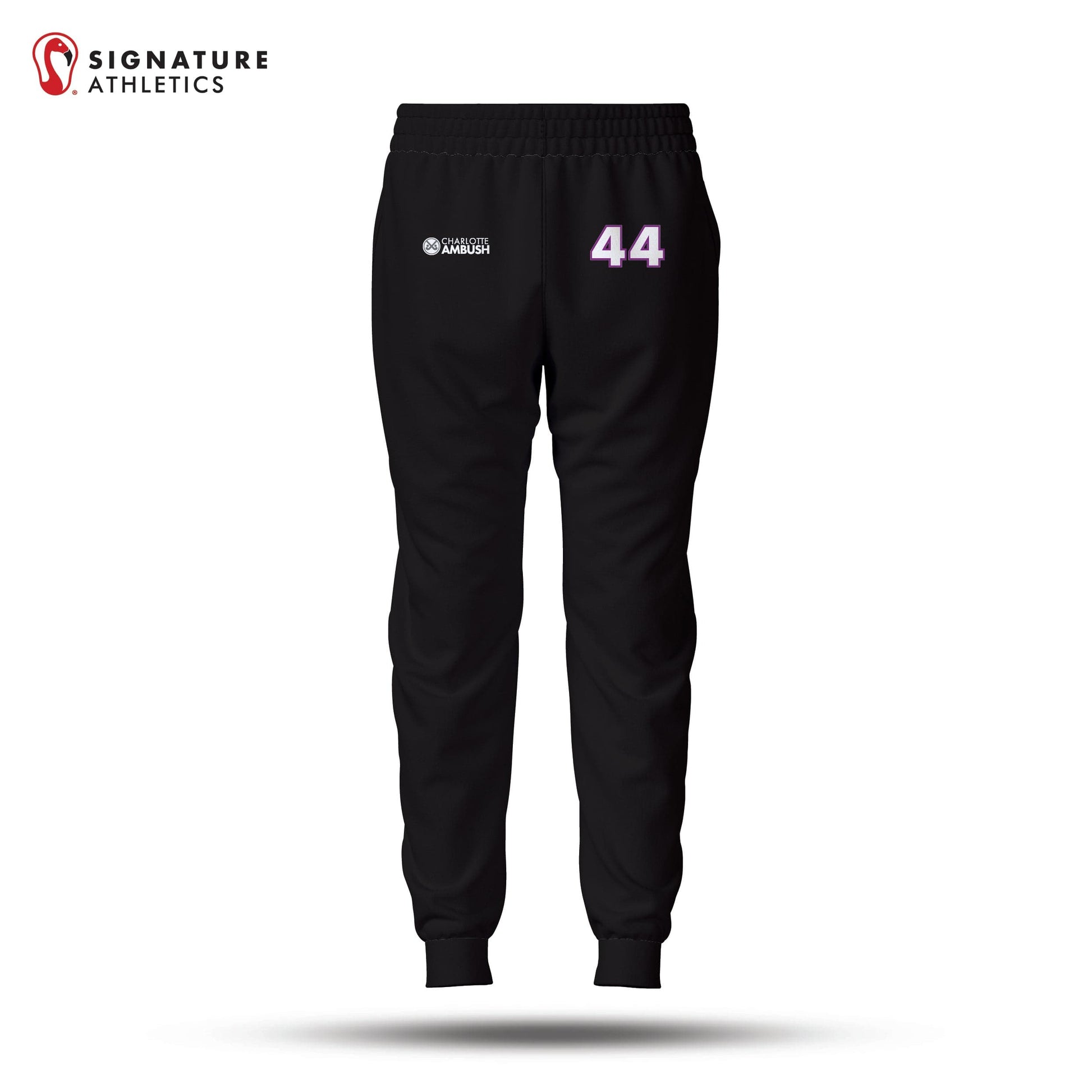 Charlotte Ambush Women's Lightweight All Black Dye Sub Joggers Signature Lacrosse