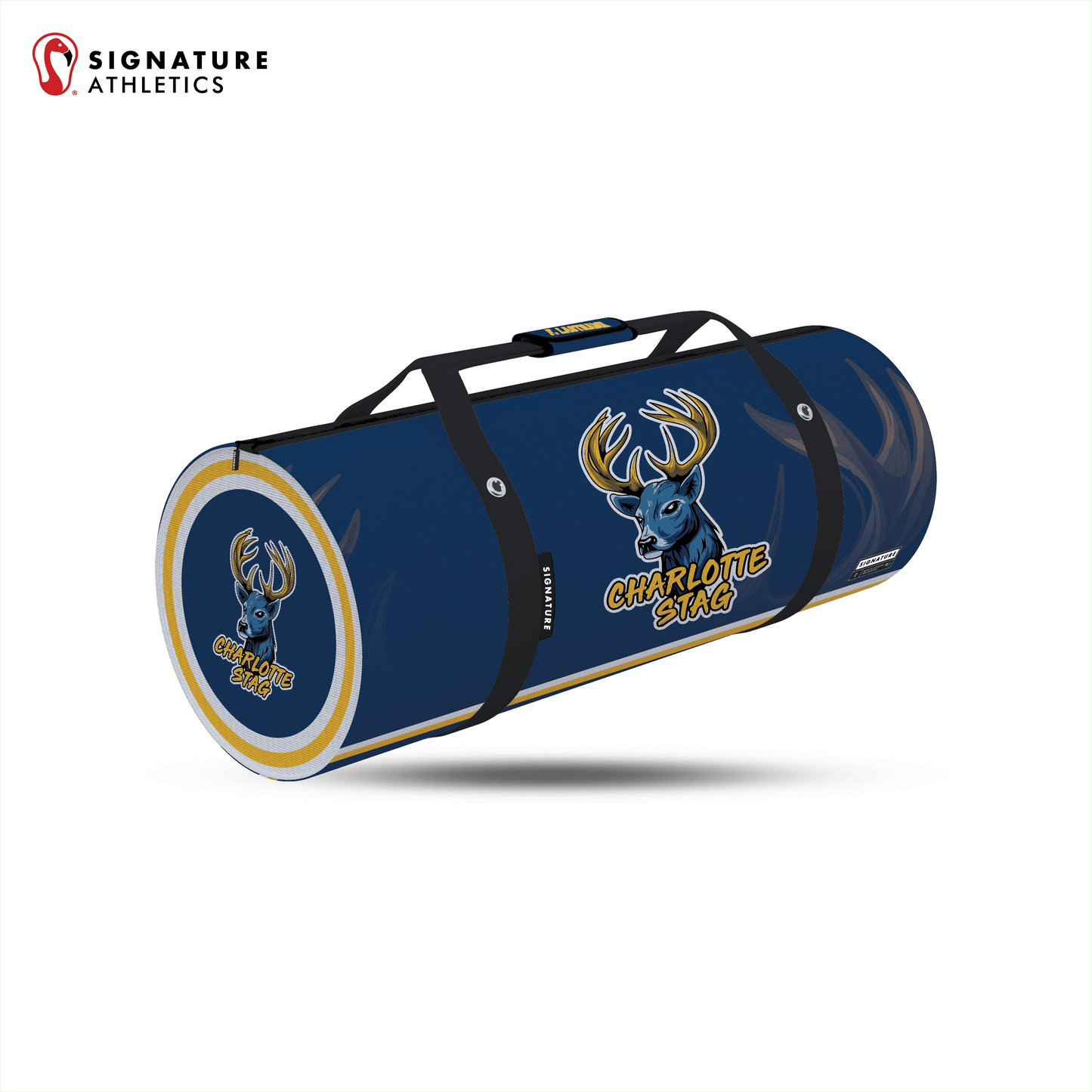 Charlotte Stag Lacrosse Customizable Large Equipment Duffel Bag Signature Lacrosse