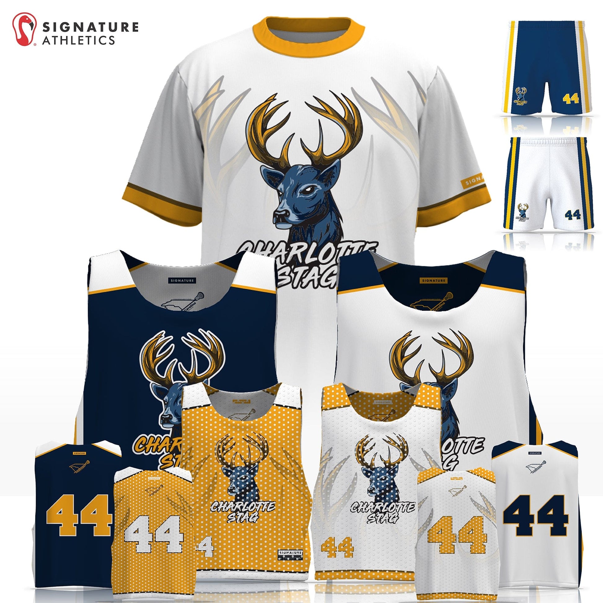 Charlotte Stag Men's 5 Piece Player Package: U10 Charlotte Stag Bucks Signature Lacrosse