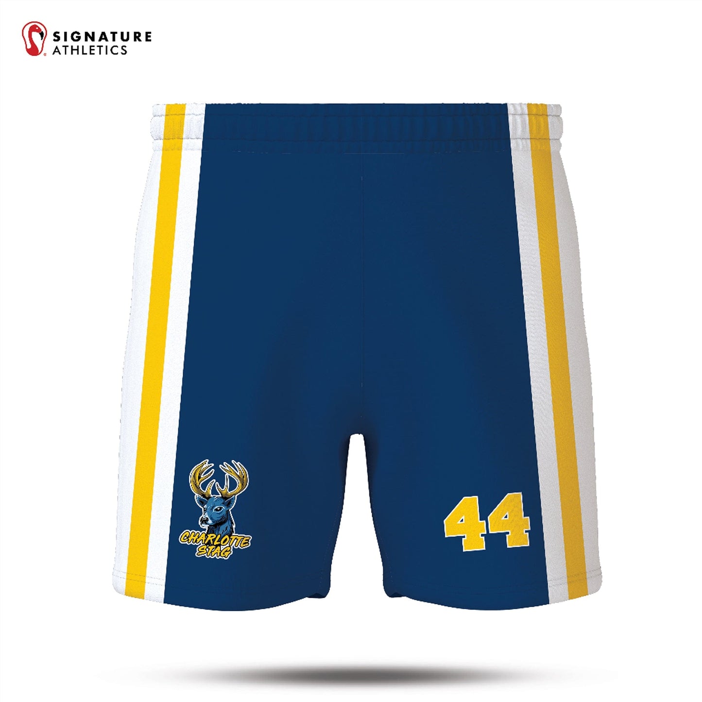 Charlotte Stag Men's Dark Game Shorts: U18 Charlotte Stag Bucks Signature Lacrosse