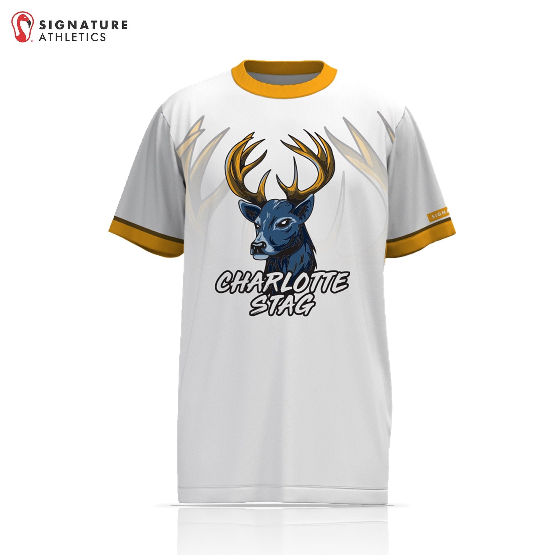 Charlotte Stag Men's Short Sleeve Tech Tee: U18 Charlotte Stag Bucks Signature Lacrosse