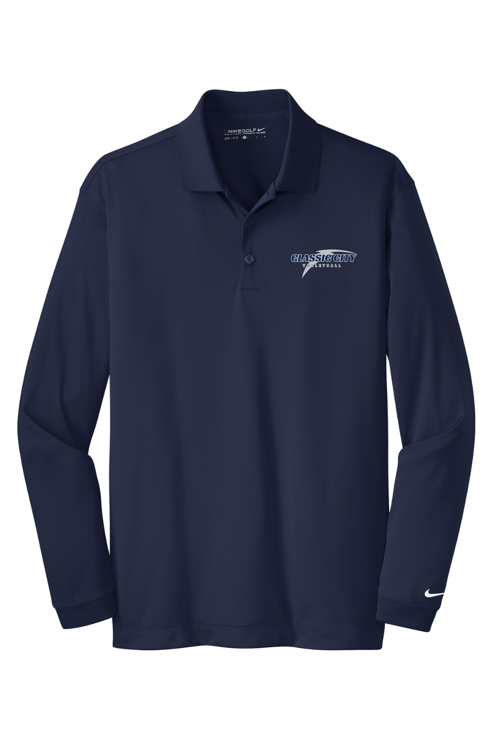 Classic City Volleyball Nike Long Sleeve Dri-FIT Stretch Tech Polo Signature Lacrosse