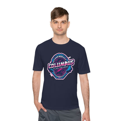 Columbus Flag Sharks Adult Athletic T-Shirt Signature Lacrosse