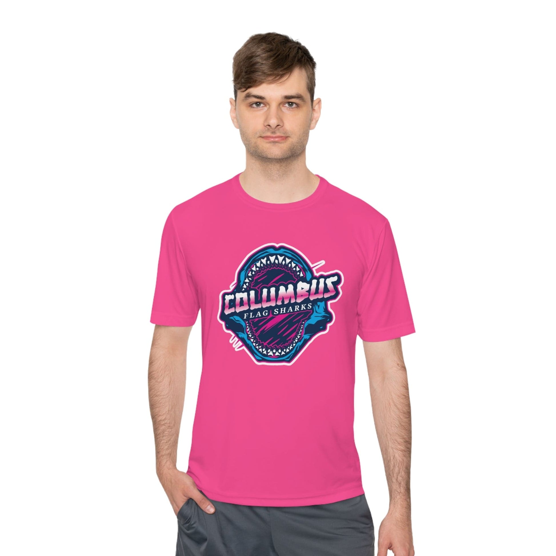 Columbus Flag Sharks Adult Athletic T-Shirt Signature Lacrosse