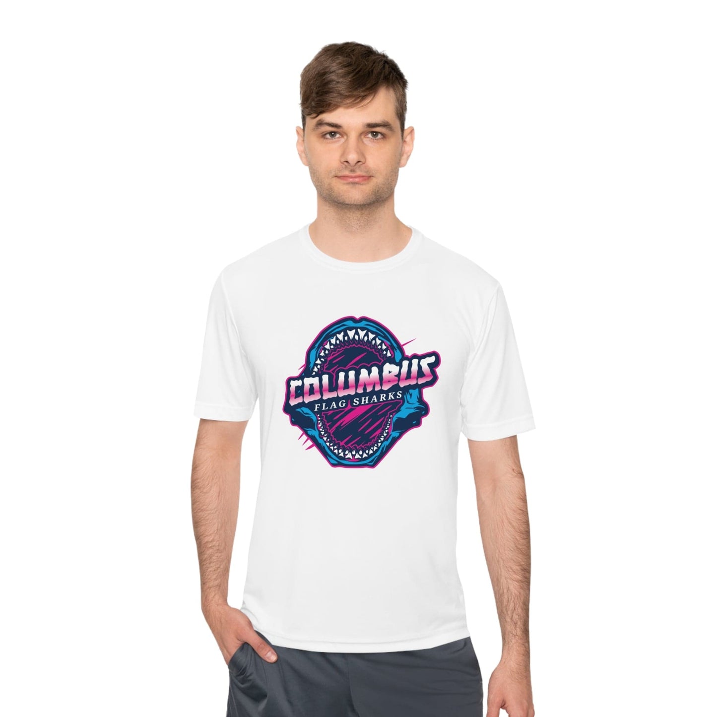 Columbus Flag Sharks Adult Athletic T-Shirt Signature Lacrosse