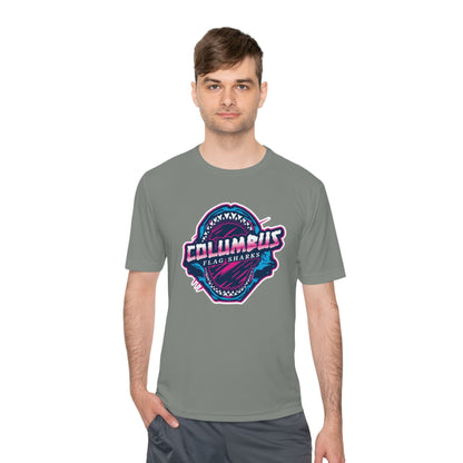 Columbus Flag Sharks Adult Athletic T-Shirt Signature Lacrosse