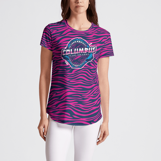 Columbus Flag Sharks Adult Athletic T-Shirt (Women's) Signature Lacrosse